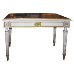A pair of Louis XVI painted wood consoles