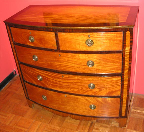 19th Century English Bow Front chest of Drawers