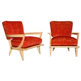 Pair of French Sycamore Arm Chairs