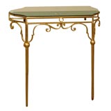 Gilt Console with Green Glass Mirror
