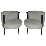 Pair of Barrel Form Chairs In The Style of Billy Haines