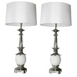 Pair Stiffel Ostrich Egg Form Table Lamps