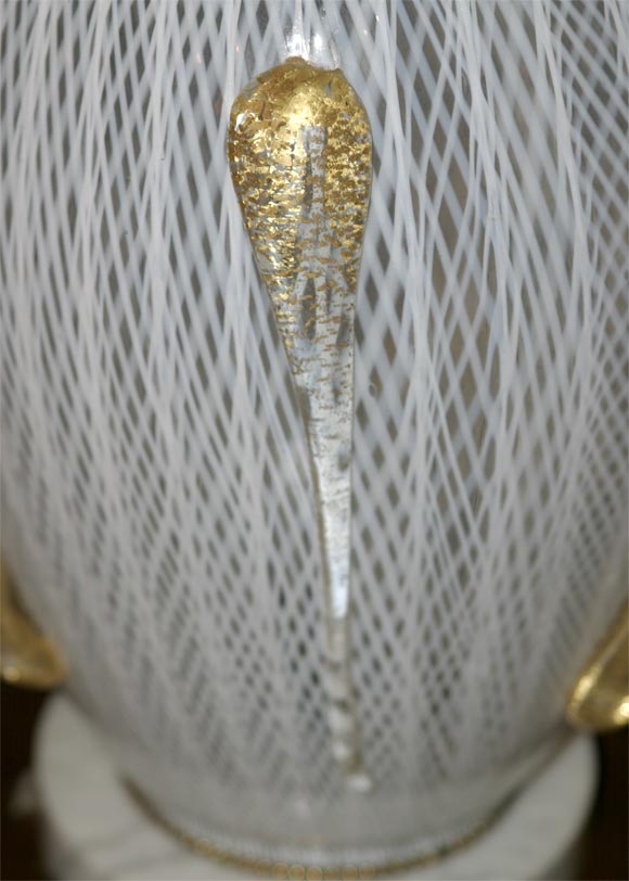 Salviati Venetian Glass Latticino Lamp 2