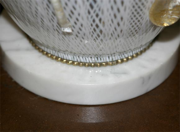 Salviati Venetian Glass Latticino Lamp 3