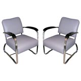 Pair of Chrome Chairs by Salvatore Bavalaqua for the McKay Co.