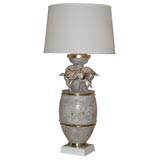 Retro Decadently Over-scaled 50's Asian Fantasy Lamp