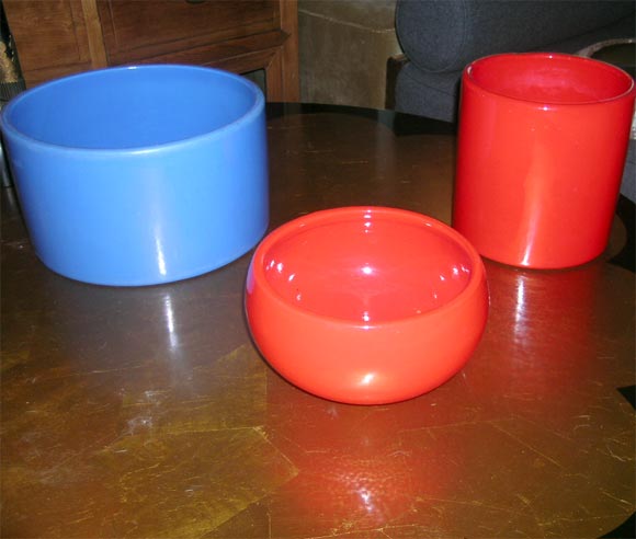 Three Glazed Planters by Architectural Pottery