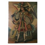Peruvian Oil Painting of a Saint