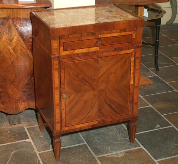 North Italian neoclassical inlaid marquetry side cabinet