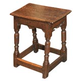 Antique English oak joined stool