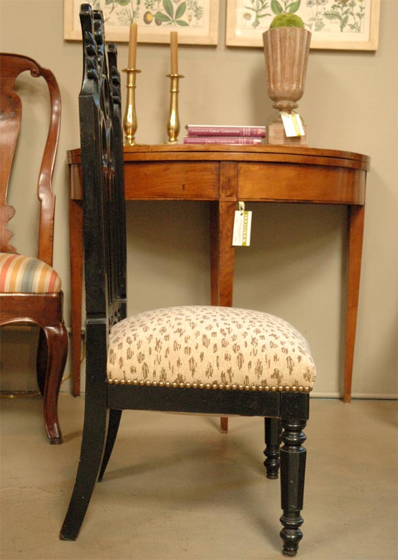 Ebonized Gothic Revival Side Chair