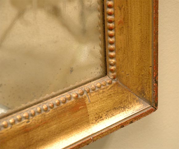 Contemporary Multi-panel, Hand-rolled Mirror with Gold Metal Leaf Rosettes