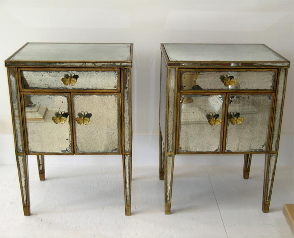 Pair of mirrored consoles