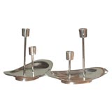 A Pair of 1950
s American Sterling Silver Candlestands