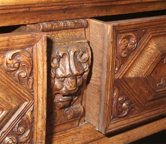 A 17th Century Dutch Baroque Oak Linen Press 2