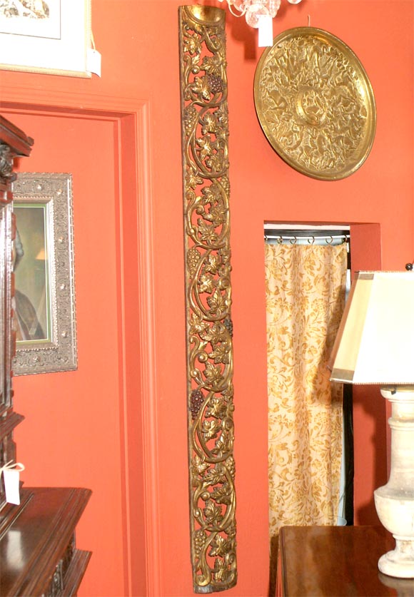 A Pair of Northern Italian Rococo Giltwood Grapevine Pilasters