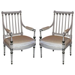 Pair of Directoire Painted Fauteuil's