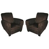 A Pair of Stylized Art Deco Club Chairs