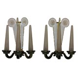 An Exceptional Pair of Art Deco Sconces by Genet Et Michon