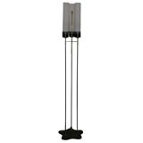 A Tripod Floorlamp with Three Cone Shaped Glass Shades