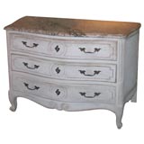 French Louis XV Painted Marble Top Commode