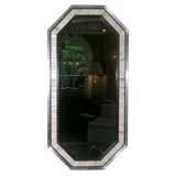 Octagonal Bone Mirror in Stainless Steel Frame