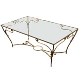French 1940
s Silver Leafed Iron Coffee or Tea Table