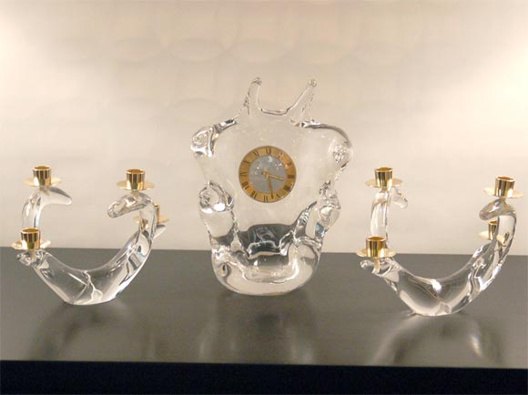 Schneider Mid Century Lead Crystal Girandole