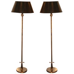 Pair Rembrandt Nickel Floor Lamps Torchieres