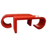 Pair of Red Formica Consoles