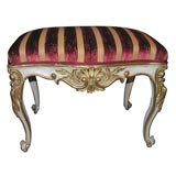 Louis XV Carved, Painted and Gilded Stool, Mid 18th Century