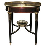 Louis XVI Marble Top Bronze Mtd Bouillotte Table, 19th Century