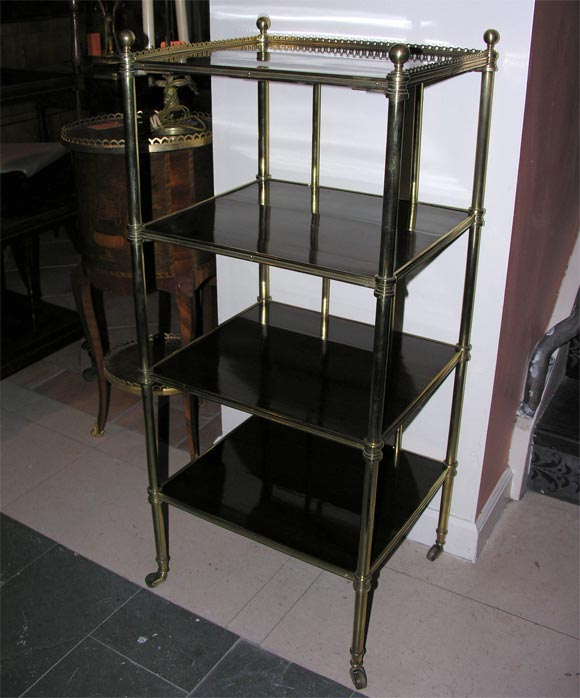 Regency Brass and Rosewood Four Tier Etagere, ca 1840's