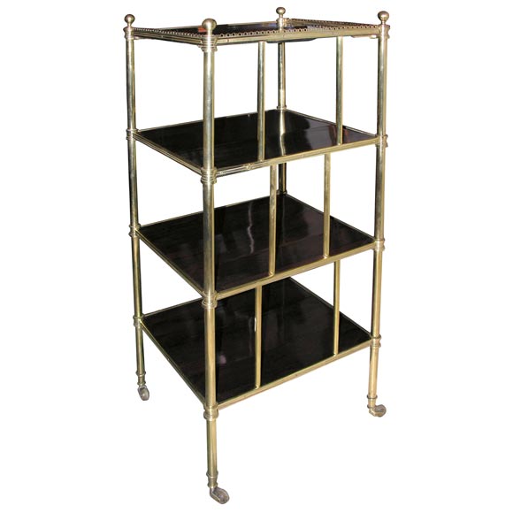 Regency Brass and Rosewood Four Tier Etagere, ca 1840
s