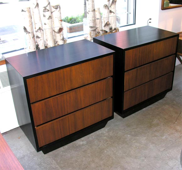 Pair 1940's Walnut Chests
