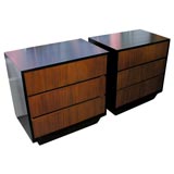 Pair 1940's Walnut Chests