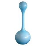 Monumental Blue Italian Cased Glass Bottle with Stopper