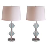 Pair of 70's Lucite Lamps