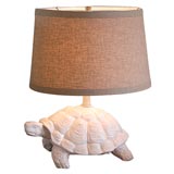 Vintage Charming Italian Ceramic Turtle Lamp
