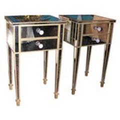 Pair of Mirrored Two-Drawer Commodes 11