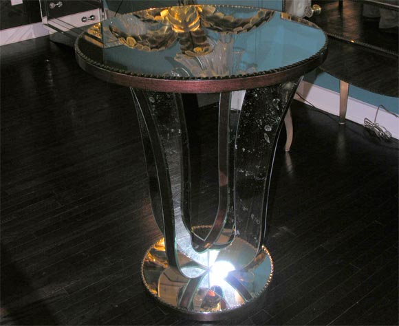 Custom Deco Style Mirrored Side Tables