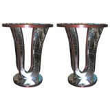 Custom Deco Style Mirrored Side Tables