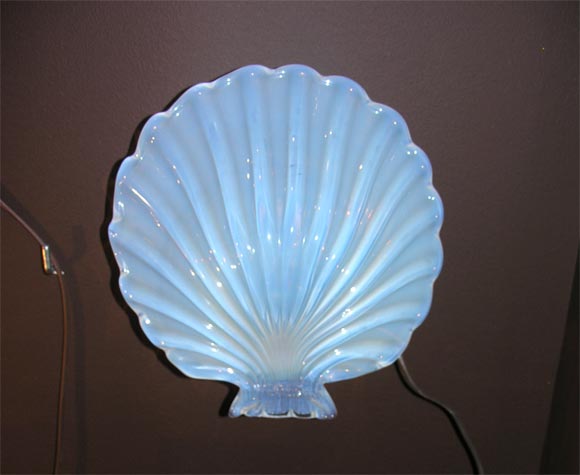 Italian Opaline Clam Shell Sconces