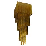 Mazzega Square Amber Chandelier