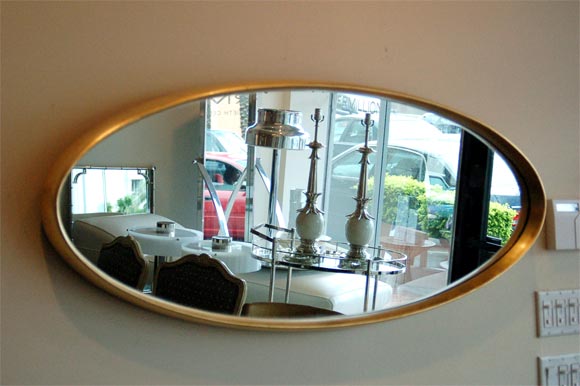 Mid-20th Century Gilded Oval LaBarge Mirror