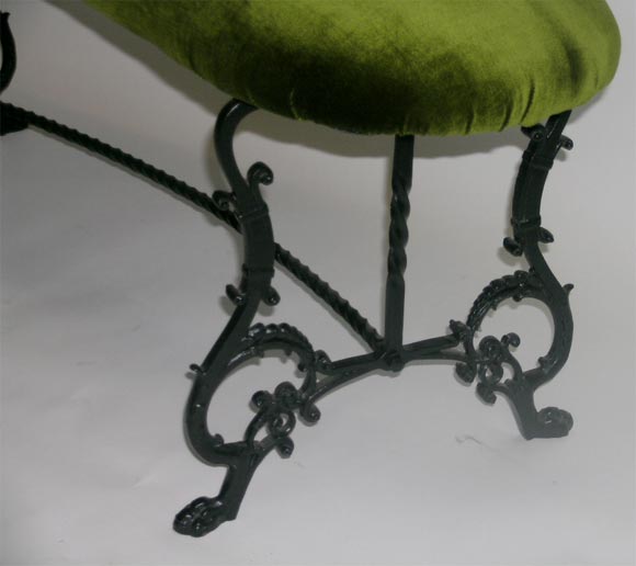 19th Century A 19thc Kidney Shaped Iron Bench