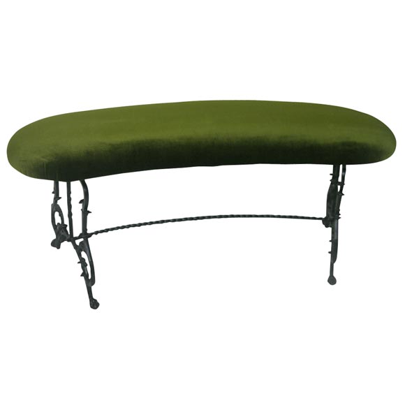 A 19thc Kidney Shaped Iron Bench