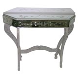 A Venetian Mirrored Console Table.