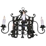 Antique French Wrought  Iron Chandelier