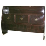 A Six Doored  Mahogany Cabinet with Three Top Glass Shelves